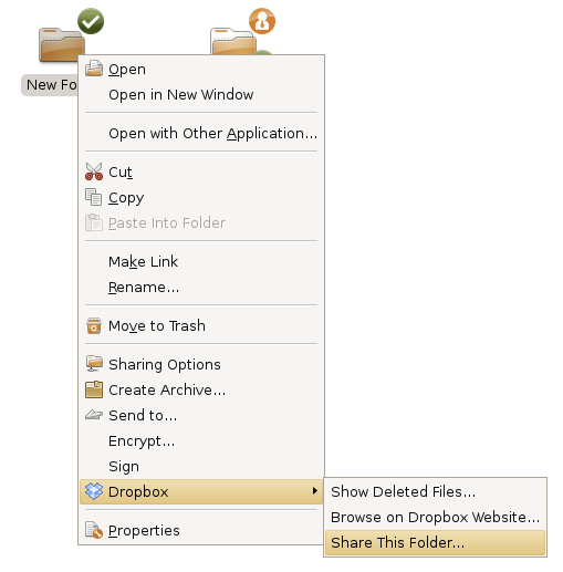 共享此資料夾選項